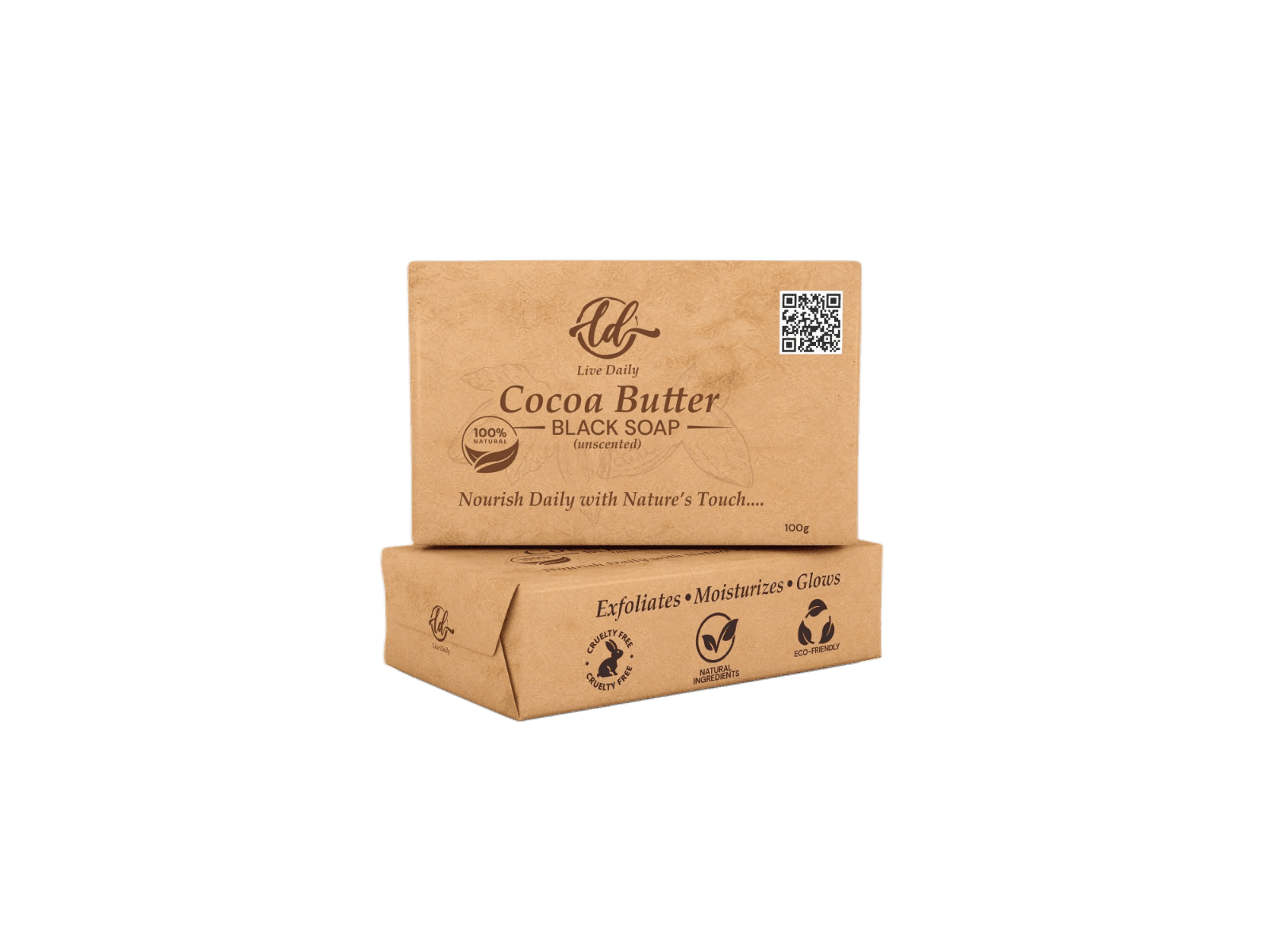 Cocoa Butter Black Soap — Fragrance-Free